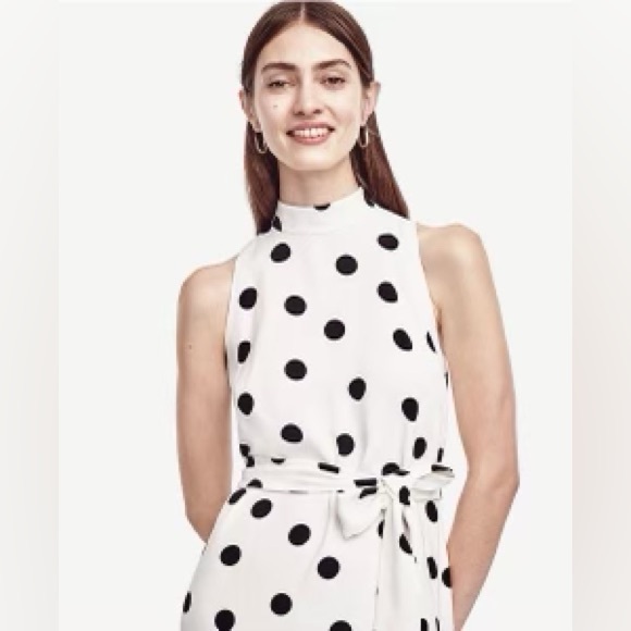 Ann Taylor Belted Dot Dress - Picture 7 of 12